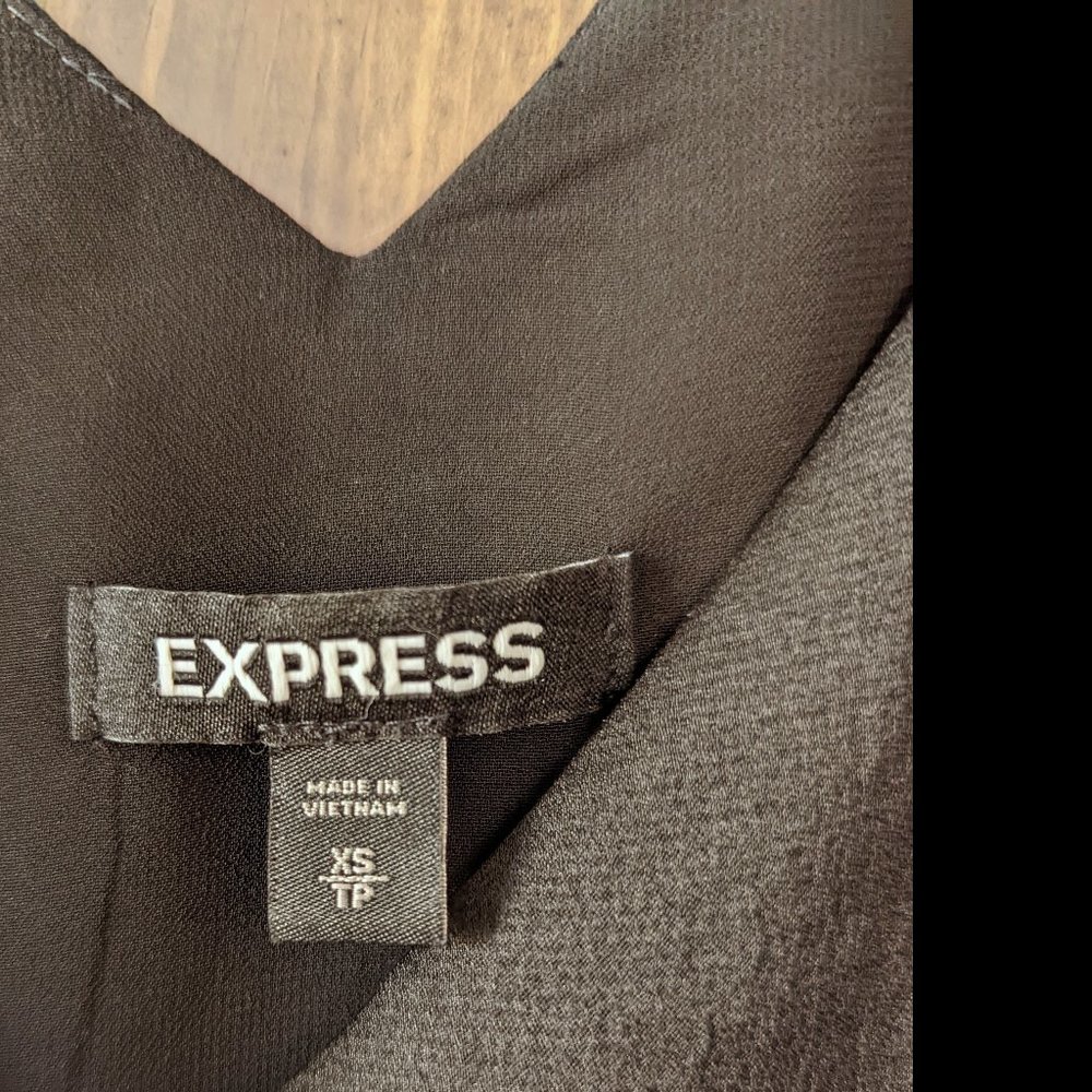 Express Black V-Neck Lined Adjustable Straps Cami… - image 3